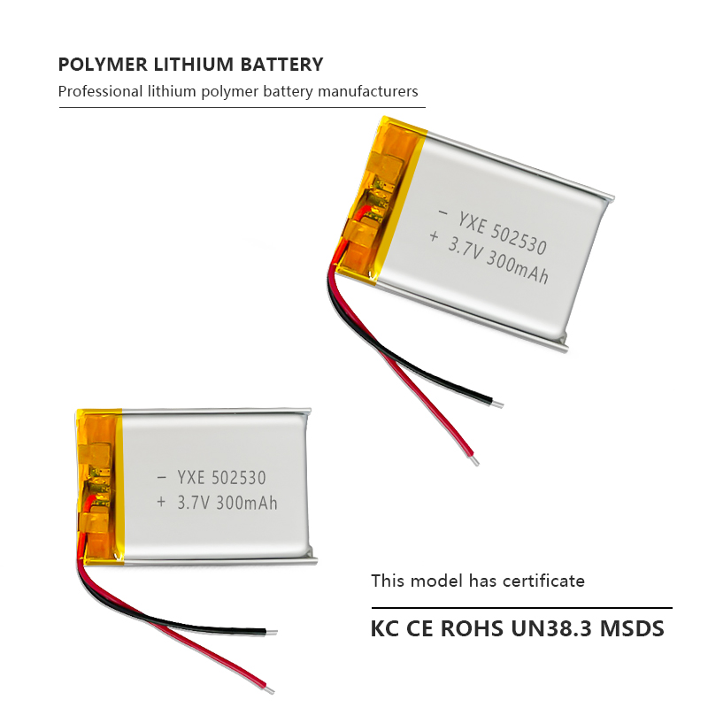 3.7 V Li-ion Battery 502530-300mah